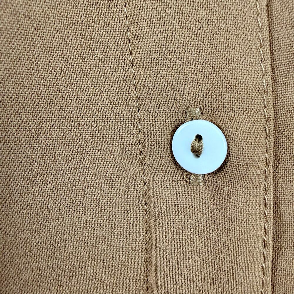 Beautife Tan Short Sleeve Button Front Blouse - Picture 11 of 16